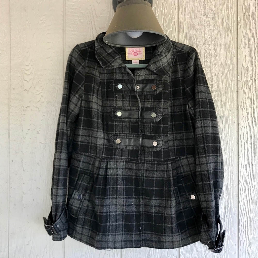 Pink Envelope Plaid Coat